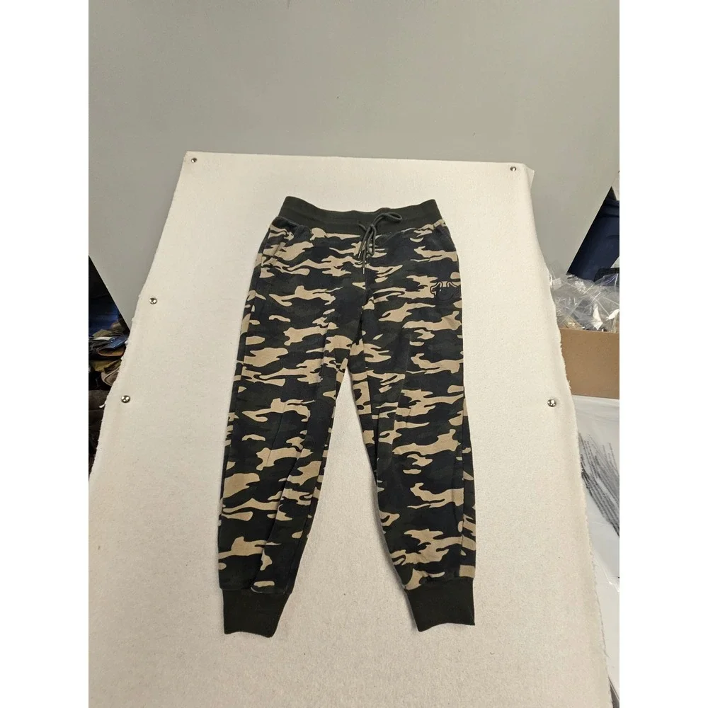 True Religion Mens‎ Camo Jogger Sweatpants Small Green Camouflage Horseshoe Logo